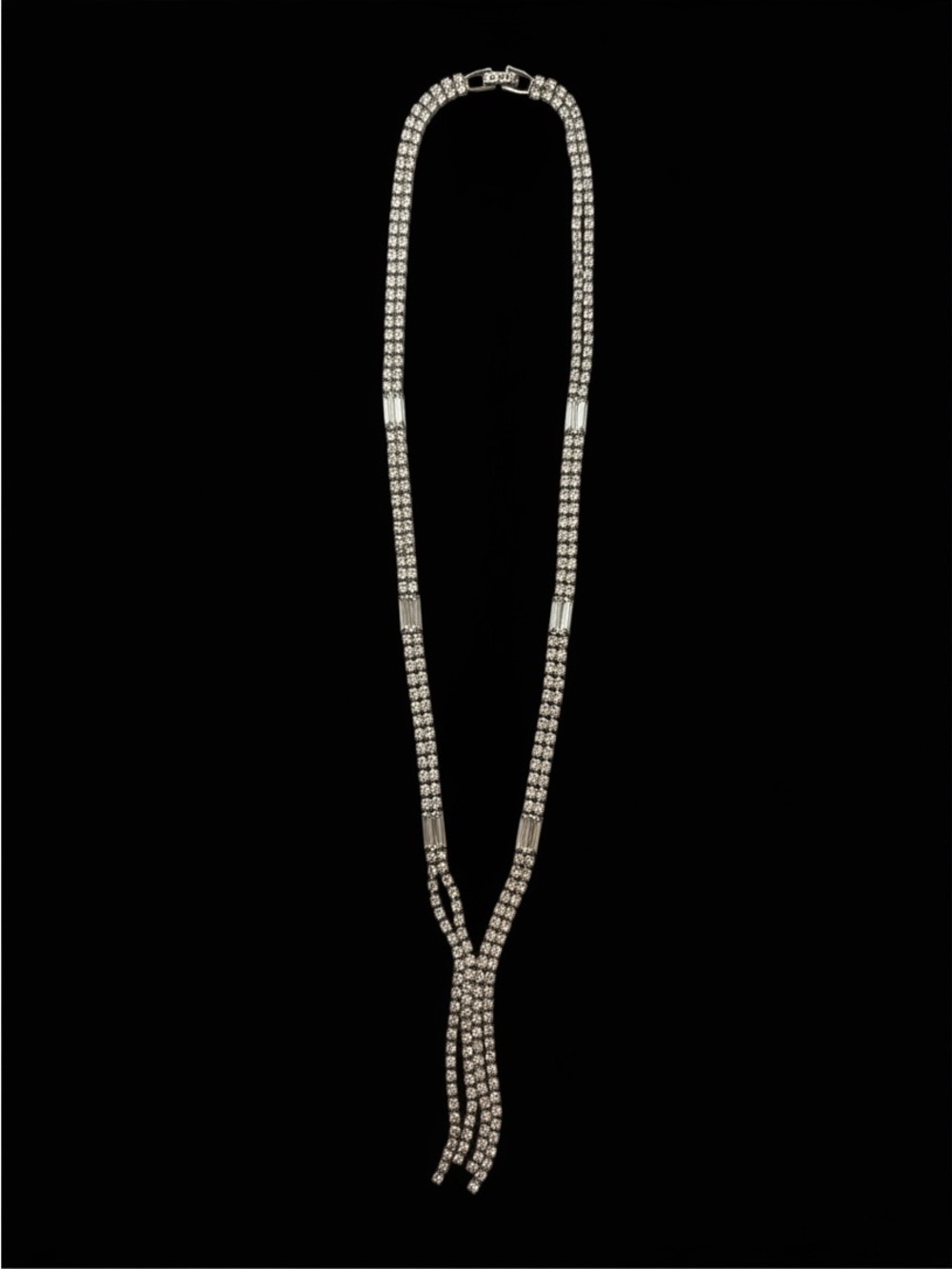 Vintage Rhinestone Lariat Necklace - Women Jewelry-Excellent condition!